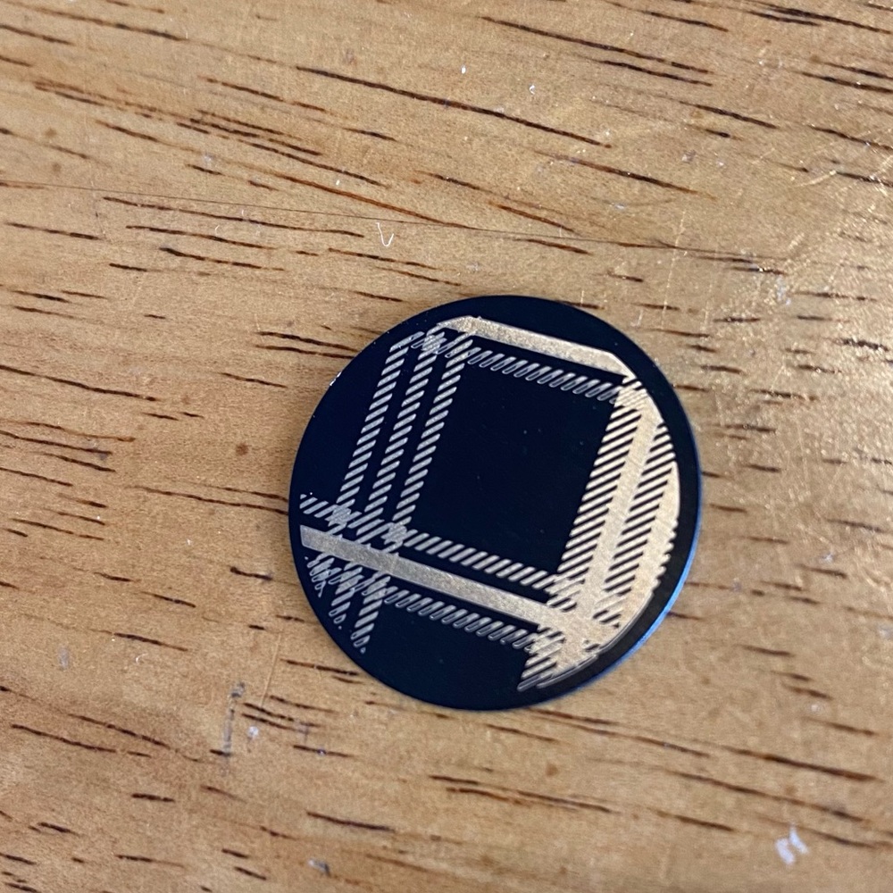 Origami Owl Large Plaid Black & Gold Locket Plate